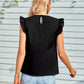 Ruffled Flutter Sleeve Lace Yoke Blouse