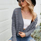 Open Front Cuffed Cropped Cardigan