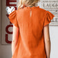 Textured Butterfly Sleeve Blouse