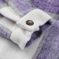 Plaid Button Front Brushed Hooded Jacket