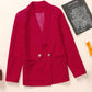 Double-Breasted Scalloped Shawl Collar Blazer