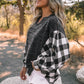 Plaid Notched Neck Top