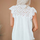 Eyelet Tassel Tie Flutter Sleeve Top