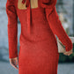 Ribbed Tie-Back Sweater Dress