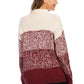 Color Block Turtleneck Knit Pullover