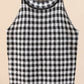 Plaid Round Neck Sleeveless Knit Top