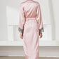 Contrast  Lace Trim Belted Robe