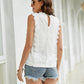 Lace Scalloped Keyhole V-Neck Tank