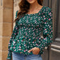 Floral Smocked Square Neck Peplum Blouse