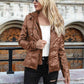 Full Size Zip-Up Hooded PU Jacket