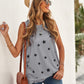 Star Print Tank with Slits