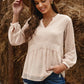 Dotted Babydoll Long Sleeve Top