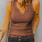 Notched Neck Ribbed Tank Top