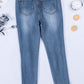 Distressed Frayed Hem Cropped Jeans