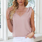 Tie-Shoulder V-Neck Satin Tank Top