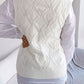 Openwork Ribbed Trim Sweater Vest