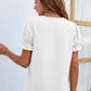 Swiss Dot Lace Trim Flounce Sleeve Blouse