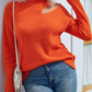 Cutout Ribbed Trim Tunic Sweater