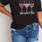Simply Love Full Size RED WINE & BLUE Graphic Cotton Tee