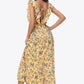 Floral Ruffle Shoulder Tied Maxi Dress