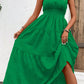 V-Neck Smocked Waist Sleeveless Tiered Dress