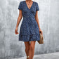 Ditsy Floral V-Neck Short Sleeve Dress
