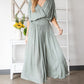 HEYSON Full Size Napa Valley Gauze Surplice Midi Dress