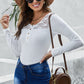 Contrast Lace Button Up Top