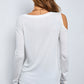 Cold-Shoulder Round Neck Long Sleeve Top