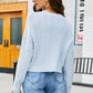 Cable-Knit Drop Shoulder Round Neck Sweater