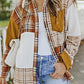 Plaid Color Block Dropped Shoulder Shacket