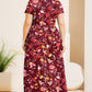 Plus Size Printed Round Neck Short Sleeve Maxi Dress
