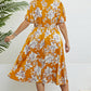 Floral V-Neck Puff Sleeve Dress