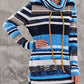 Striped Cowl Neck Tunic Sweatshirt
