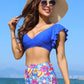 Two-Tone Ruffled Two-Piece Swimsuit