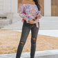Printed Off-Shoulder Flounce Sleeve Belted Blouse