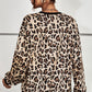 Leopard Round Neck Dropped Shoulder Sweatshirt