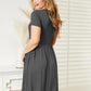 Ninexis Full Size Short Sleeve Dress with Pockets
