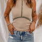 Striped Contrast Round Neck Tank