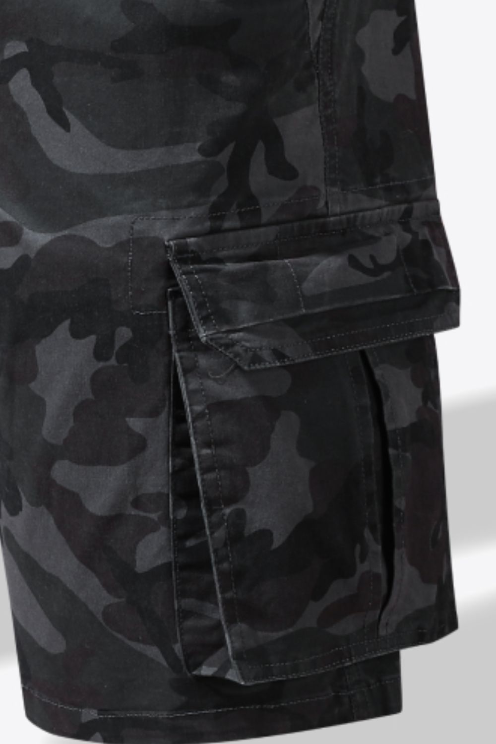 Camouflage Drawstring Waist Cargo Shorts