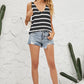 Striped V-Neck Knit Tank
