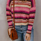 Striped Dropped Shoulder Knit Pullover