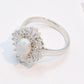 Modern 925 Sterling Silver Opal Halo Ring