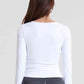Notched Neck Ruched Sports Top