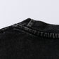 Full Size Acid Wash Slogan Graphic Cotton Tee
