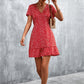 Ditsy Floral V-Neck Short Sleeve Dress