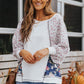 Floral Lantern Sleeve Round Neck Top