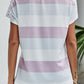 Leopard Striped V-Neck Tee Shirt