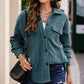 Button Front Fleece Shacket with Breast Pockets