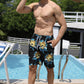 Full Size Printed Drawstring Waist Swim Trunks